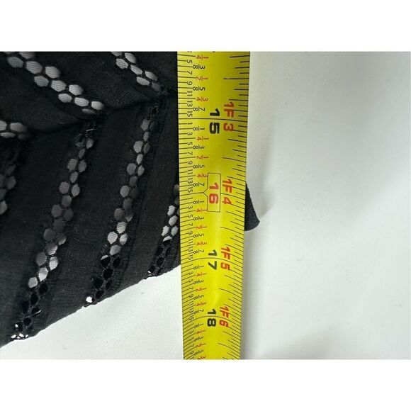 Worthington Women's Size 16P Black Cut Out Stripes Side Zip Short A Line Skirt - Picture 9 of 13